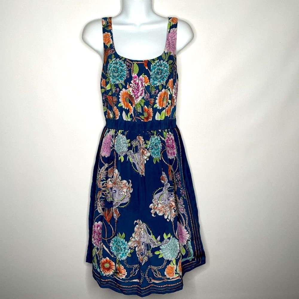 Moulinette Soeurs Navy Floral Sleeveless Dress